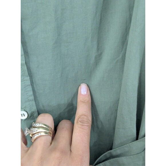 XiRENA Agnes Green Button-Up Mini Dress 100% cotton Short Sleeve Wrap Sz S *Read - Picture 8 of 9